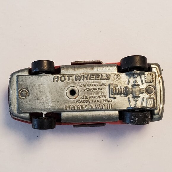 Redlines 1970 Hot Wheels Mattel Mercedes Benz C111 Red Diecast Car Doors Lift Up - Picture 8 of 8